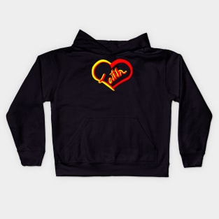 Faith in the Shape of a Heart Kids Hoodie